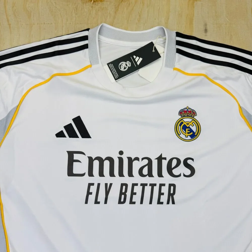 NEW Real Madrid 25/26 Adidas Long Sleeve SLIM Sz 2XL Home Soccer Jersey JN8884